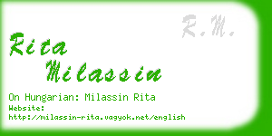 rita milassin business card
